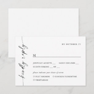 Elegante einfache Minimalistische Kalligraphie RSVP Karte