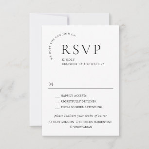 Elegante einfache Minimalistische Kalligraphie RSVP Karte