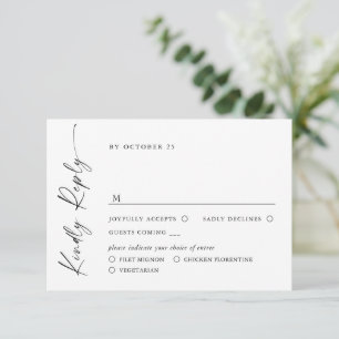 Elegante einfache Minimalistische Kalligraphie RSVP Karte