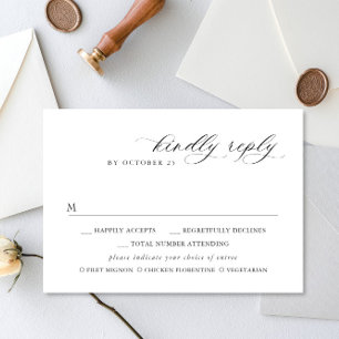 Elegante einfache Minimalistische Kalligraphie RSVP Karte