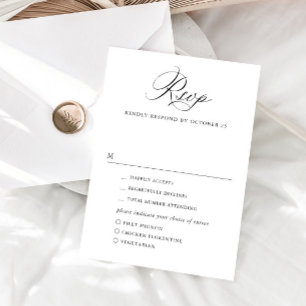 Elegante einfache Minimalistische Kalligraphie RSVP Karte