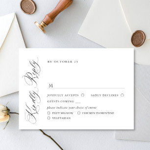Elegante einfache Minimalistische Kalligraphie RSVP Karte