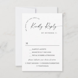 Elegante einfache Minimalistische Kalligraphie RSVP Karte