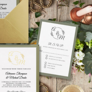 Elegante, einfache moderne Feierlichkeiten RSVP Karte