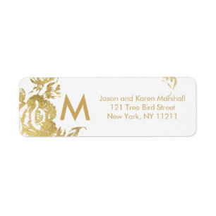Elegante einfache, moderne, florale Goldadresse