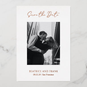 Elegante einfache moderne Hochzeit retten das Datu Folieneinladung