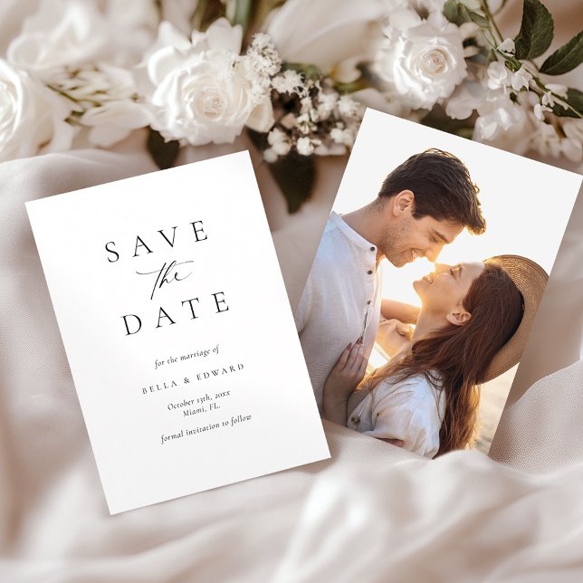 Elegante einfache moderne Hochzeit Save The Date (Von Creator hochgeladen)