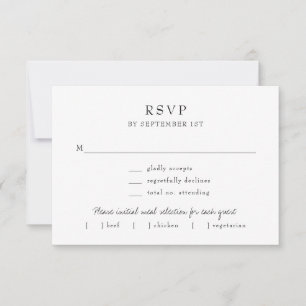 Elegante einfache, moderne Kalligrafie - Mahlzeite RSVP Karte