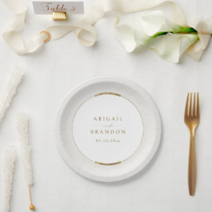 Elegante einfache moderne klassische Hochzeit Pappteller