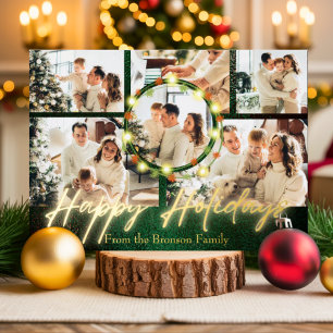 Elegante einfache moderne Minimal Familien Foto Fo Folien Feiertagskarte