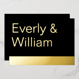 Elegante Einfache moderne Minimalistische Hochzeit Folieneinladung