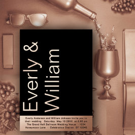 Elegante Einfache moderne Minimalistische Rose Gol Folieneinladung