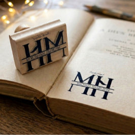 Elegante einfache moderne Monogramm-Initialen Name Gummistempel