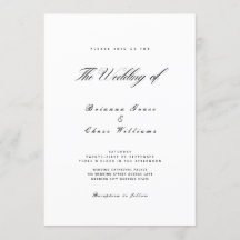 Elegante einfache moderne Schwarz-Weiß-Hochzeit