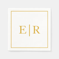 Elegante einfache Monogram-Goldhochzeit