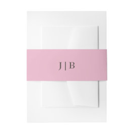 Elegante einfache Monogram-Pink-Hochzeit Einladungsbanderole