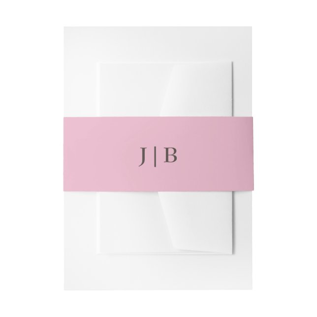 Elegante einfache Monogram-Pink-Hochzeit Einladungsbanderole (Vorderseite Beispiel)