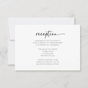 Elegante einfache Monogram Wedding Reception Card Dankeskarte