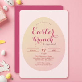 Elegante einfache Ostern Brunch Ei Hunt Soft Pink Einladung