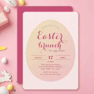 Elegante einfache Ostern Brunch Ei Hunt Soft Pink Einladung
