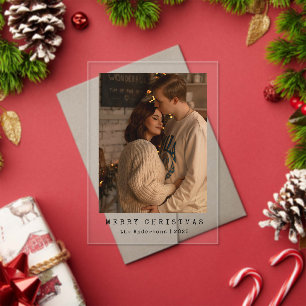 Elegante einfache Paarfoto-Weihnachtskarte Acryleinladungen
