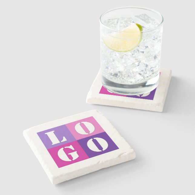 Elegante, einfache Personalisierte Hochzeit Steinuntersetzer (Seitenansicht)