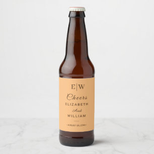 Elegante Einfache Pfirsicheife Bierflaschenetikett