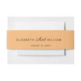Elegante Einfache Pfirsicheife Einladungsbanderole