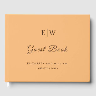 Elegante Einfache Pfirsicheife Gästebuch