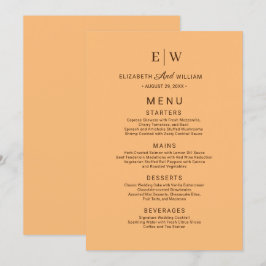 Elegante Einfache Pfirsicheife Menükarte