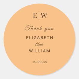 Elegante Einfache Pfirsicheife Runder Aufkleber