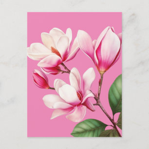 Elegante einfache rosa Blumen-Blumenkunst Postkarte