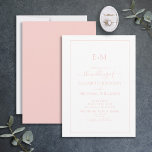 Elegante einfache, rosa, formale Monogramm-Hochzei Einladung<br><div class="desc">Herzlich willkommen am wichtigsten Tag Ihres Lebens! Ihr Hochzeitstag! Du träumst von diesem Tag, seit du ein kleines Mädchen warst, und jetzt ist es endlich hier. Die elegante Einladung zum Hochzeitsfeiern in einfachem Rosa ist der ideale Ausgangspunkt für Ihre Ehereise. Diese trendige und formelle Einladung zeichnet sich durch ein hübsches...</div>