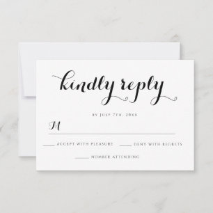 Elegante einfache RSVP-Antwortkarten für Hochzeite RSVP Karte
