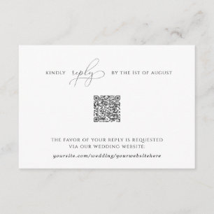 Elegante einfache Rsvp-Karte mit QR-Code Begleitkarte