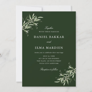 Elegante einfache rustikale botanische Grünzeug-Ho Einladung