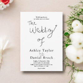 Elegante, einfache Schwarz-Weiß-Chic Moderne Hochz Einladung