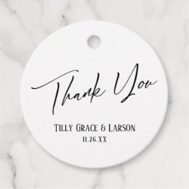 Elegante einfache Schwarz-Weiß-Typografie Vielen D Geschenkanhänger