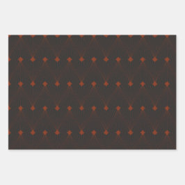 Elegante, einfache schwarze und rote Weihnachten Geschenkpapier Set