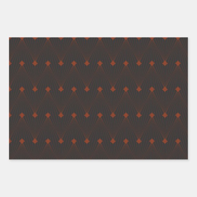 Elegante, einfache schwarze und rote Weihnachten Geschenkpapier Set (Vorderseite)