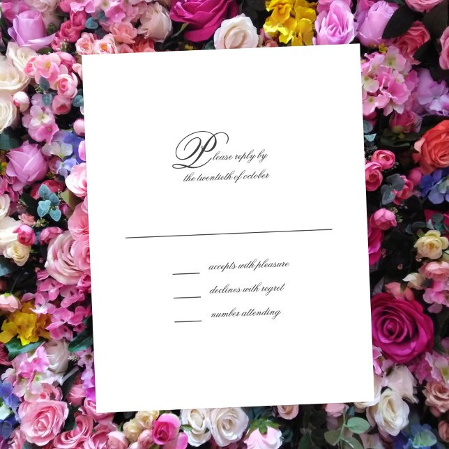 Elegante einfache Script-Wedding RSVP-Karte RSVP Karte (Von Creator hochgeladen)