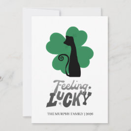 Elegante einfache Shamrock-Foto St. Patrick's Day Feiertagskarte