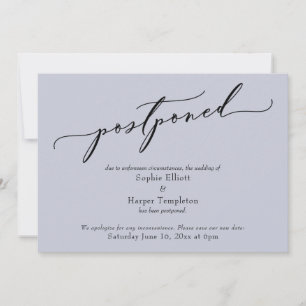 Elegante einfache staubblaue Hochzeitskarte aufges Einladung