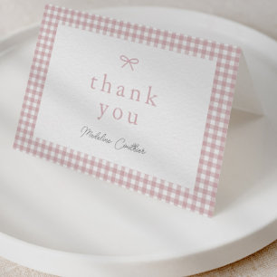 Elegante einfache staubige rosa Mädchen-Baby-Party Dankeskarte