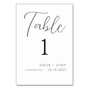 Elegante einfache Tafelkarte Tischnummer