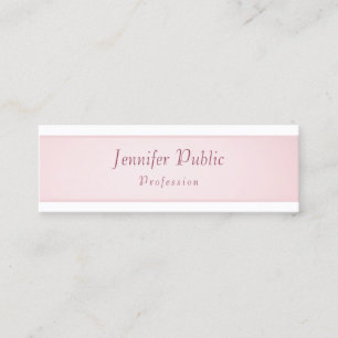 Elegante einfache Template Rose Gold White Modern Mini Visitenkarte