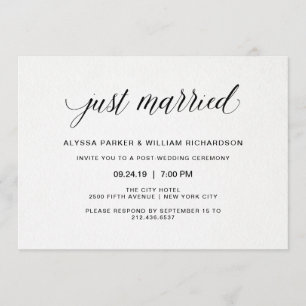 Elegante einfache Typografie Hochzeitsfeier Einladung