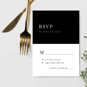 Elegante einfache Typografie minimale Hochzeit RSVP Karte