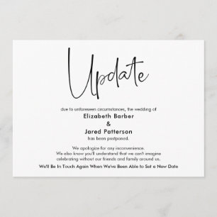 Elegante, einfache, verspätete Hochzeitsaktualisie Einladung