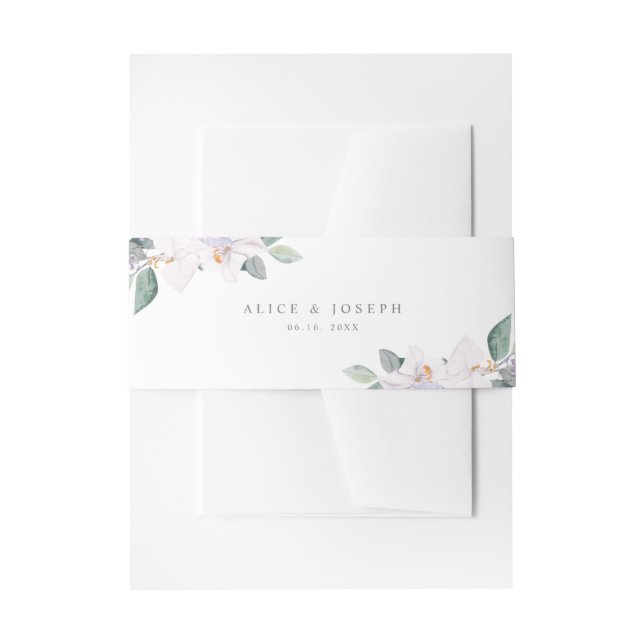 Elegante einfache Wasserfarben Lila Orchideen Hoch Einladungsbanderole (Vorderseite Beispiel)